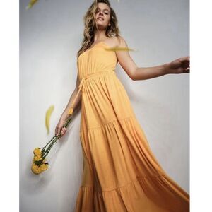 Soma Halter Maxi Bra Dress in Orange Soft Jersey Size XL NEW Vacation Nectarine